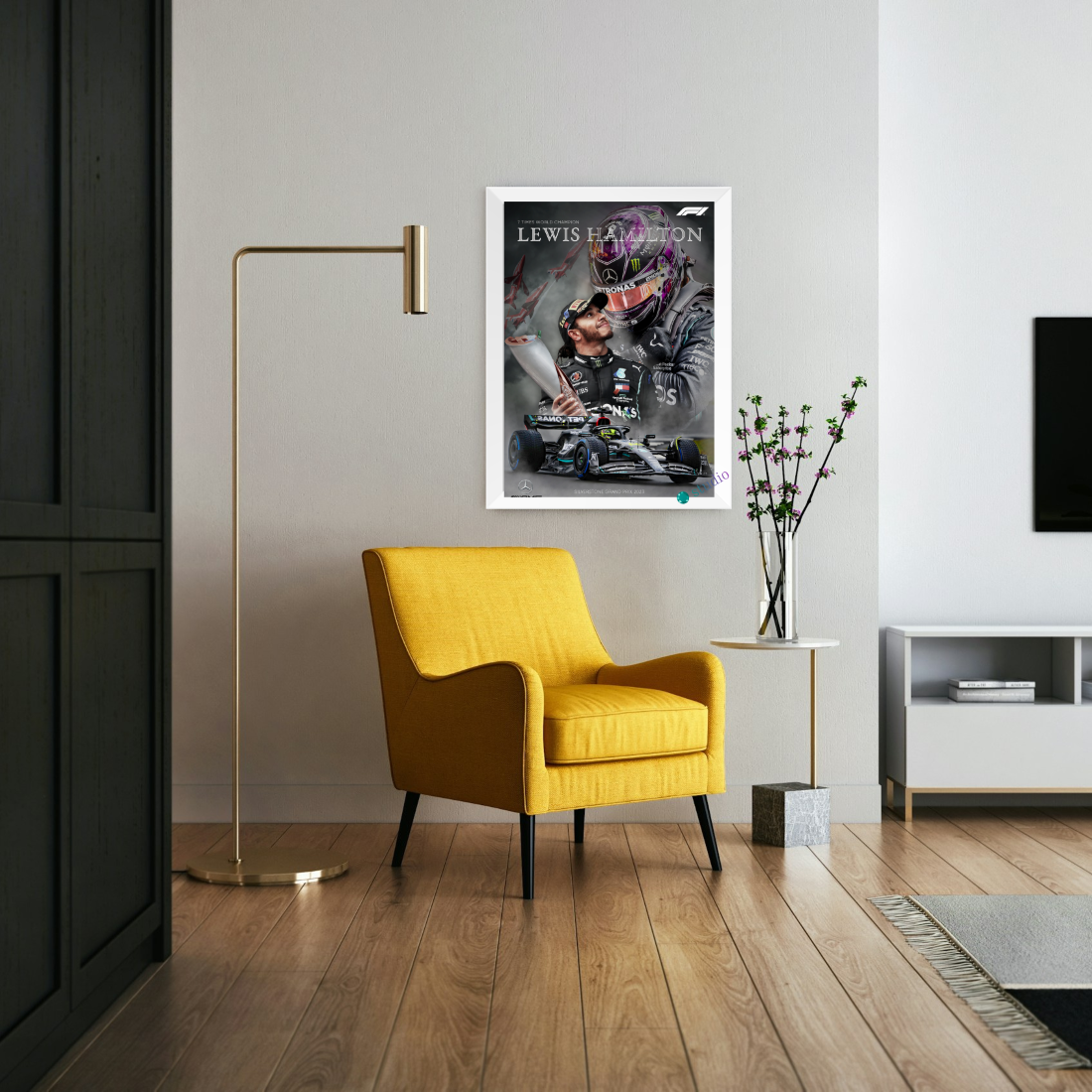 تابلو پوستر طرح F1 لوییس همیلتون کد 10062 - تصویر 2