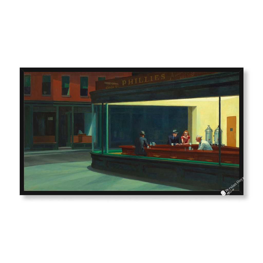 تابلو پوستر طرح نقاشی شب زنده داران (Nighthawks)